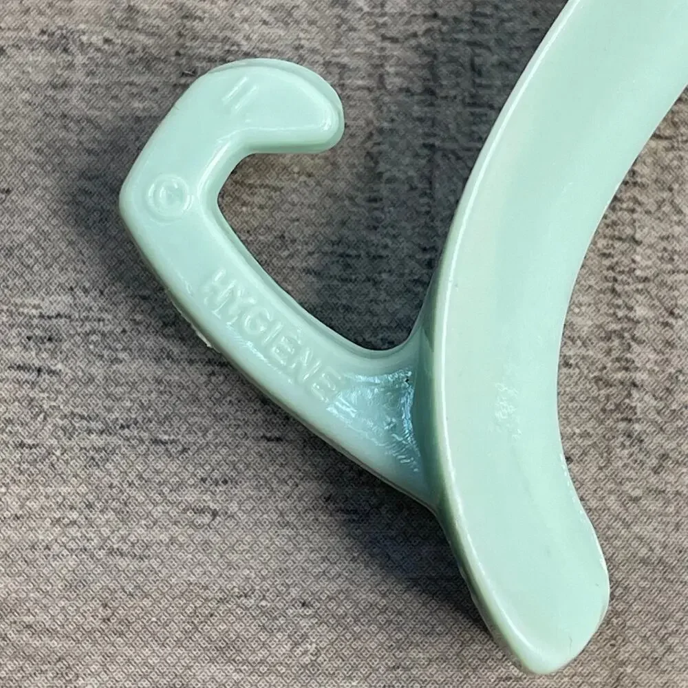 Vintage 50’s HYGIENE Baby Blue Hard Plastic Shower Curtain Hooks Set of 10